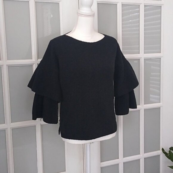 Madewell Tier Sleeve Pullover Sweater Heather Metal - Picture 5 of 16
